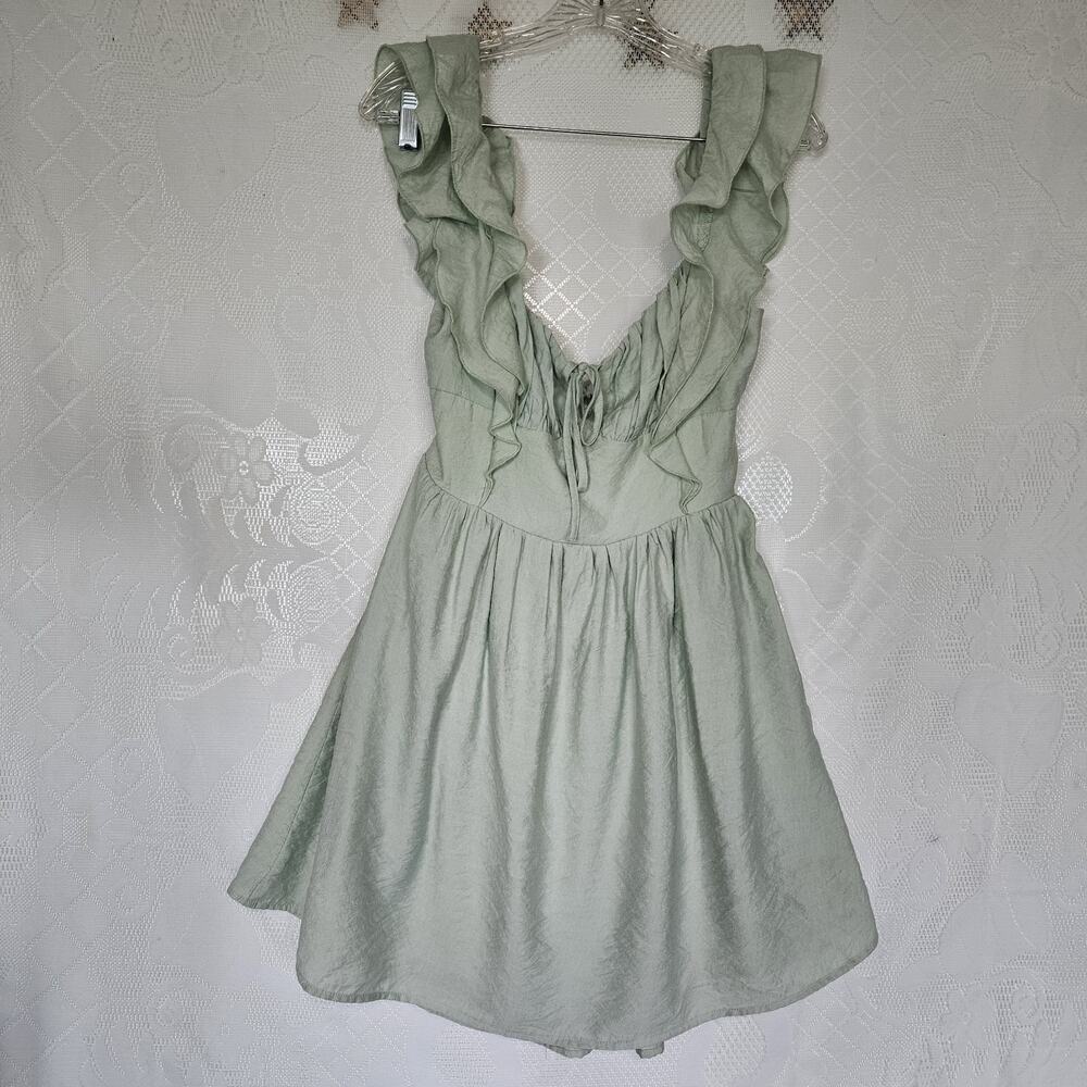 Hello Molly Size 8 Babydoll Sleeveless Open Back Dress Cottagecore Pastel Beachy